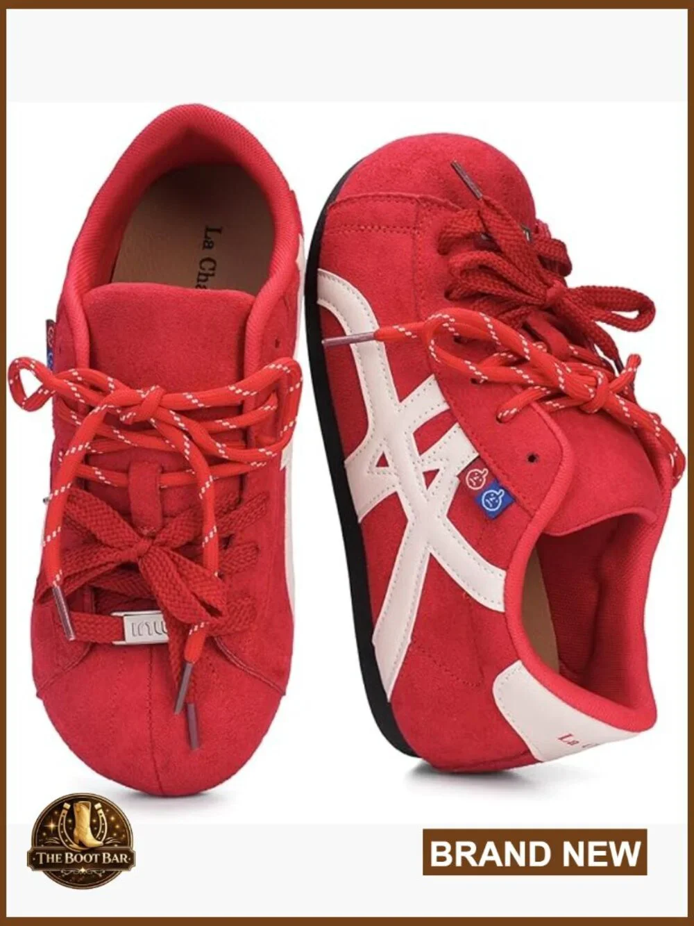 Retro Chunky Fashion Sneakers Lace-Up Non-Slip Mid Top Shoes